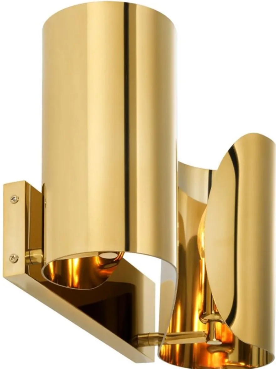 Casa Padrino Luxus Wohnzimmer Wandleuchte Gold 38 x 11 x H. 21 cm - Designer Hotel Restaurant Wandlampe