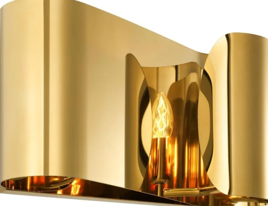Casa Padrino Luxus Wohnzimmer Wandleuchte Gold 38 x 11 x H. 21 cm - Designer Hotel Restaurant Wandlampe