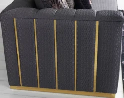 Casa Padrino Luxus Wohnzimmer Sofa mit dekorativen Kissen Lila / Gold 240 x 92 x H. 78 cm - Luxus Wohnzimmer Möbel