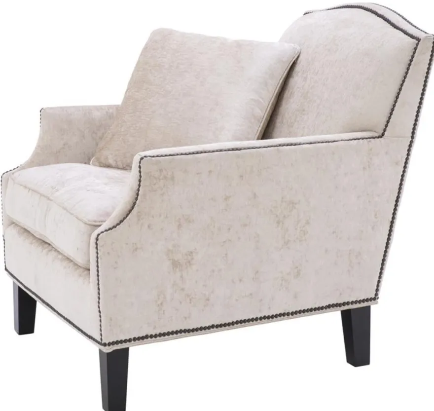 Casa Padrino Luxus Wohnzimmer Sessel Creme / Schwarz 79 x 98 x H. 90 cm - Limited Edition