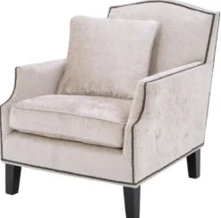 Casa Padrino Luxus Wohnzimmer Sessel Creme / Schwarz 79 x 98 x H. 90 cm - Limited Edition