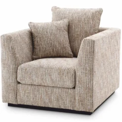 Casa Padrino Luxus Wohnzimmer & Hotel Sessel Beige / Schwarz H. 90 cm - Luxus Möbel
