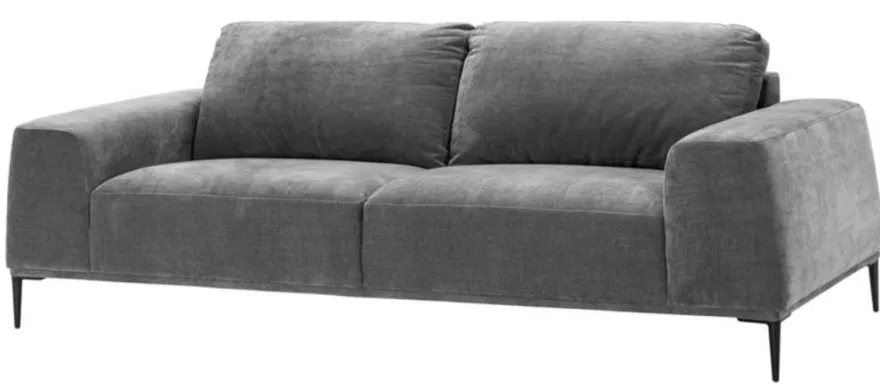 Casa Padrino Luxus Wohnzimmer Sofa in Grau - Edles Design 223 x 93 x H. 80 cm