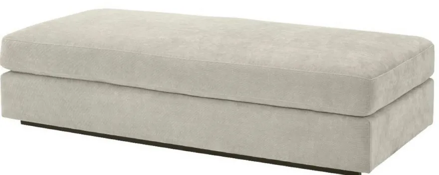 Casa Padrino Luxus Wohnzimmer Fußhocker Sandfarben / Schwarz 178 x 83 x H. 40 cm - Luxus Qualität