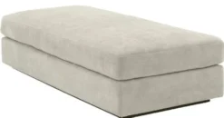 Casa Padrino Luxus Wohnzimmer Fußhocker Sandfarben / Schwarz 178 x 83 x H. 40 cm - Luxus Qualität