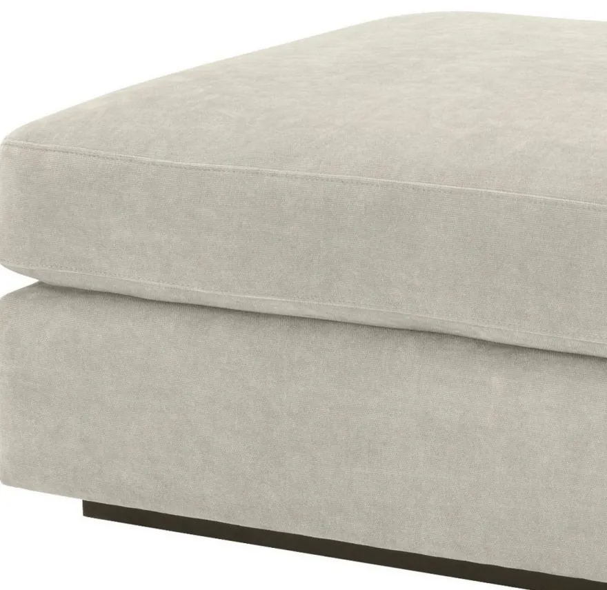 Casa Padrino Luxus Wohnzimmer Fußhocker Sandfarben / Schwarz 178 x 83 x H. 40 cm - Luxus Qualität
