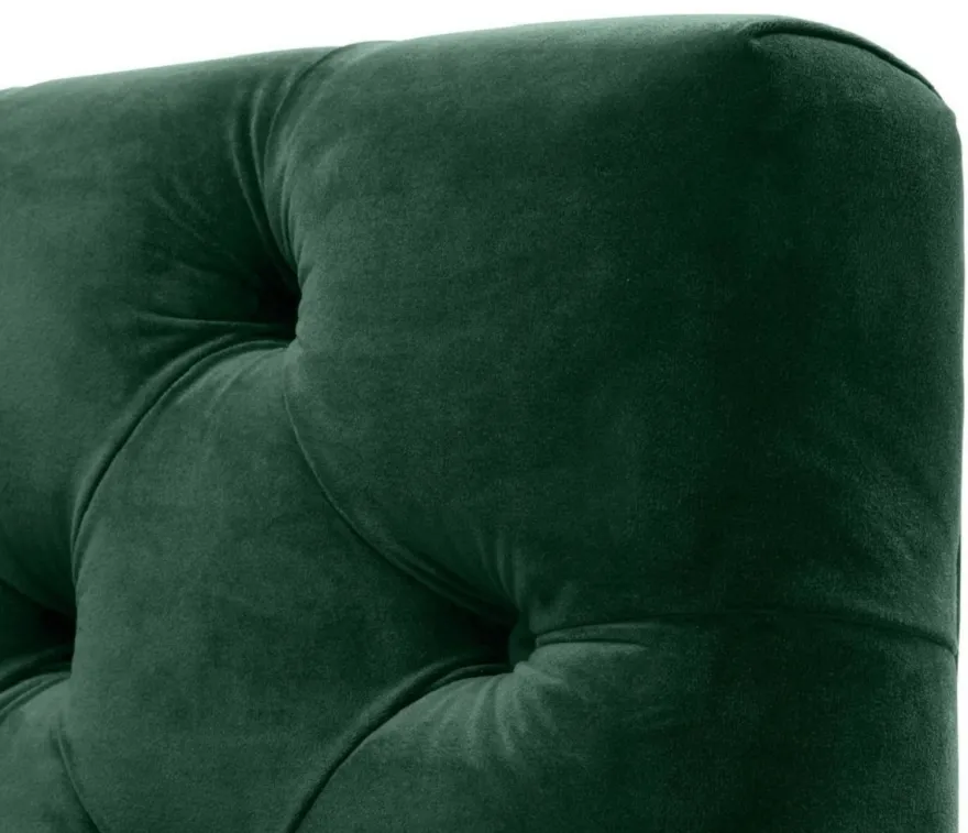 Casa Padrino Luxus Wohnzimmer Sessel Grün / Schwarz / Messingfarben 93 x 85 x H. 79 cm - Chesterfield Möbel
