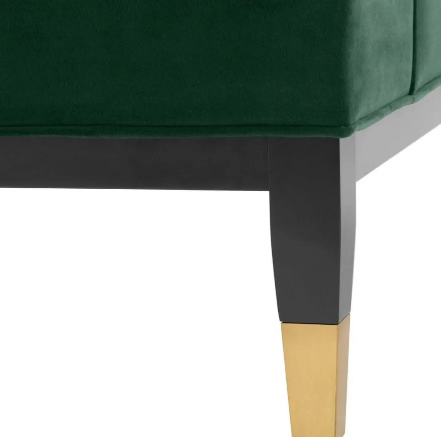 Casa Padrino Luxus Wohnzimmer Sessel Grün / Schwarz / Messingfarben 93 x 85 x H. 79 cm - Chesterfield Möbel