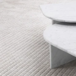 Casa Padrino Luxus Wohnzimmer Teppich Silber Sandfarben 200 x 300 cm - Moderner handgewebter rechteckiger Viskose Teppich - Luxus Qualität