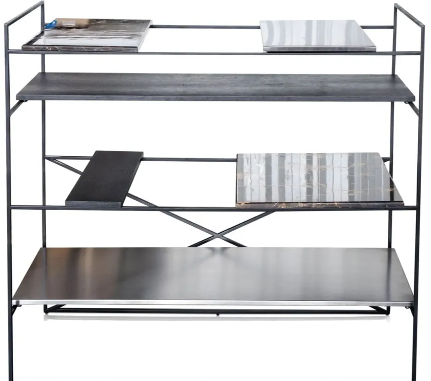 Casa Padrino Luxus Wohnzimmerschrank Schwarz 110 x 45 x H. 100,5 cm - Designer Regalschrank