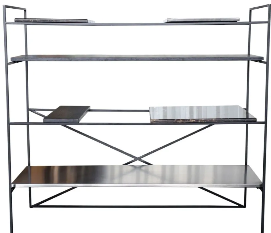 Casa Padrino Luxus Wohnzimmerschrank Schwarz 110 x 45 x H. 100,5 cm - Designer Regalschrank