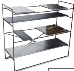 Casa Padrino Luxus Wohnzimmerschrank Schwarz 110 x 45 x H. 100,5 cm - Designer Regalschrank