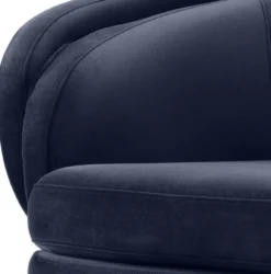 Casa Padrino Luxus Wohnzimmer Samtsessel Mitternachtsblau / Messingfarben 92 x 85 x H. 79 cm - Luxus Möbel