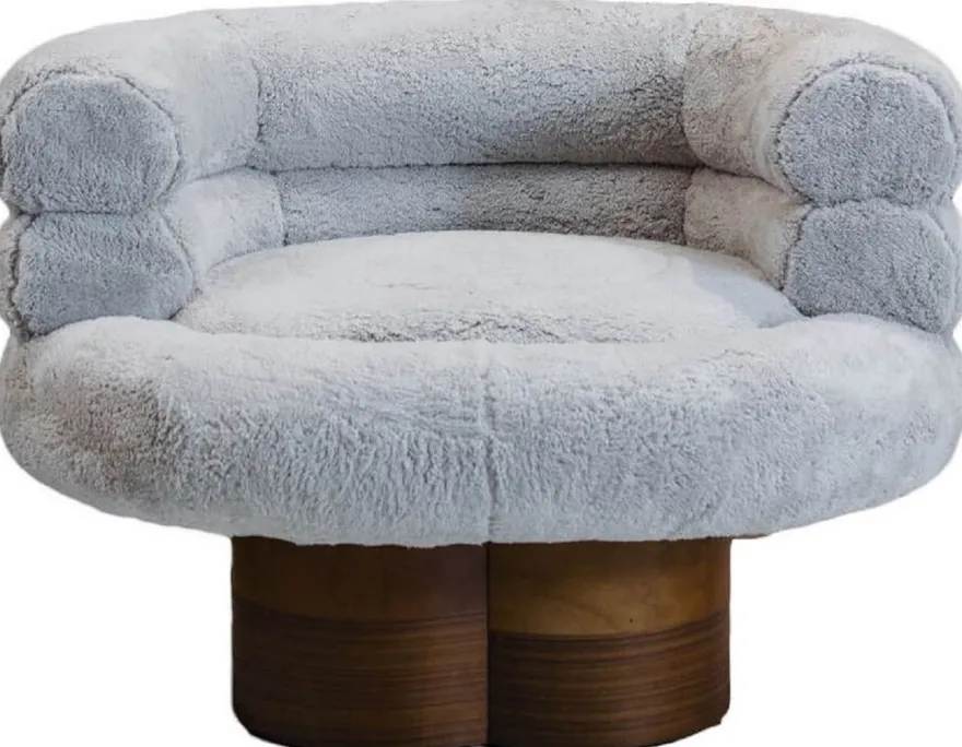 Casa Padrino Luxus Wohnzimmer Sessel Grau / Braun 100 cm