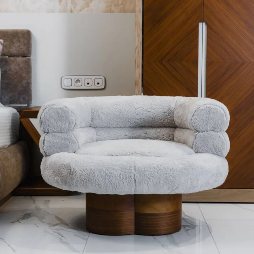 Casa Padrino Luxus Wohnzimmer Sessel Grau / Braun 100 cm