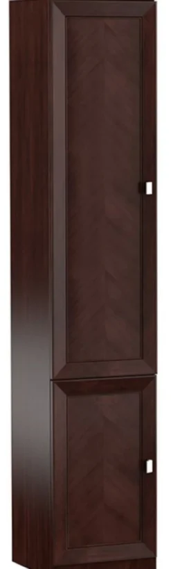 Casa Padrino Luxus Wohnzimmerschrank mit 2 Türen Dunkelbraun / Silber 45,4 x 44,2 x H. 225,6 cm - Regalschrank Büroschrank - Luxus Möbel
