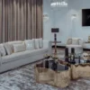 Casa Padrino Luxus Wohnzimmer & Hotel Sessel Creme / Gold 85 x 82 x H. 80 cm