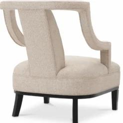 Casa Padrino Luxus Wohnzimmer & Hotel Sessel Beige / Schwarz 67 cm - Luxus Möbel
