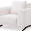 Casa Padrino Luxus Wohnzimmer Sessel mit Kissen Weiß / Bronzefarben 110 x 108 x H. 64 cm - Wohnzimmer Möbel - Luxus Möbel
