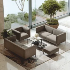 Casa Padrino Luxus Wohnzimmer & Hotel Sessel Grau / Schwarz 90 cm - Luxus Interior