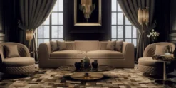 Casa Padrino Luxus Wohnzimmer & Hotel Sofa Grau / Gold 260 cm