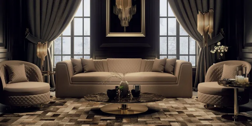 Casa Padrino Luxus Wohnzimmer & Hotel Sofa Grau / Gold 260 cm