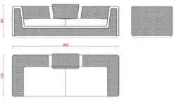 Casa Padrino Luxus Wohnzimmer & Hotel Sofa Grau / Gold 260 cm