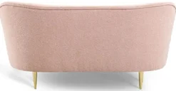 Casa Padrino Luxus Wohnzimmer Set Rosa / Gold - 2 Luxus Sofas mit gebogener Rückenlehne & 2 Luxus Sessel mit gebogener Rückenlehne - Luxus Einrichtung - Wohnzimmer Möbel - Luxus Möbel