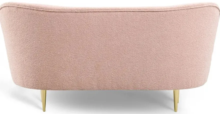 Casa Padrino Luxus Wohnzimmer Set Rosa / Gold - 2 Luxus Sofas mit gebogener Rückenlehne & 2 Luxus Sessel mit gebogener Rückenlehne - Luxus Einrichtung - Wohnzimmer Möbel - Luxus Möbel