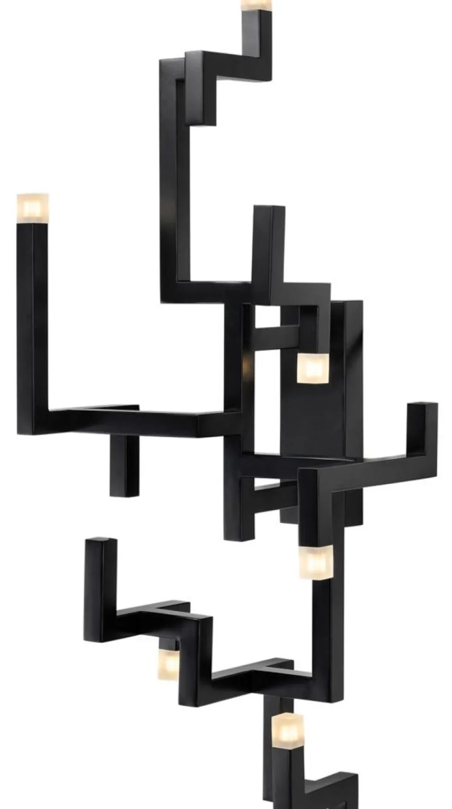Casa Padrino Luxus Wohnzimmer Edelstahl LED Wandleuchte Schwarz 30,5 x 28,5 x H. 73,5 cm - Pulverbeschichtete Designer Wandlampe