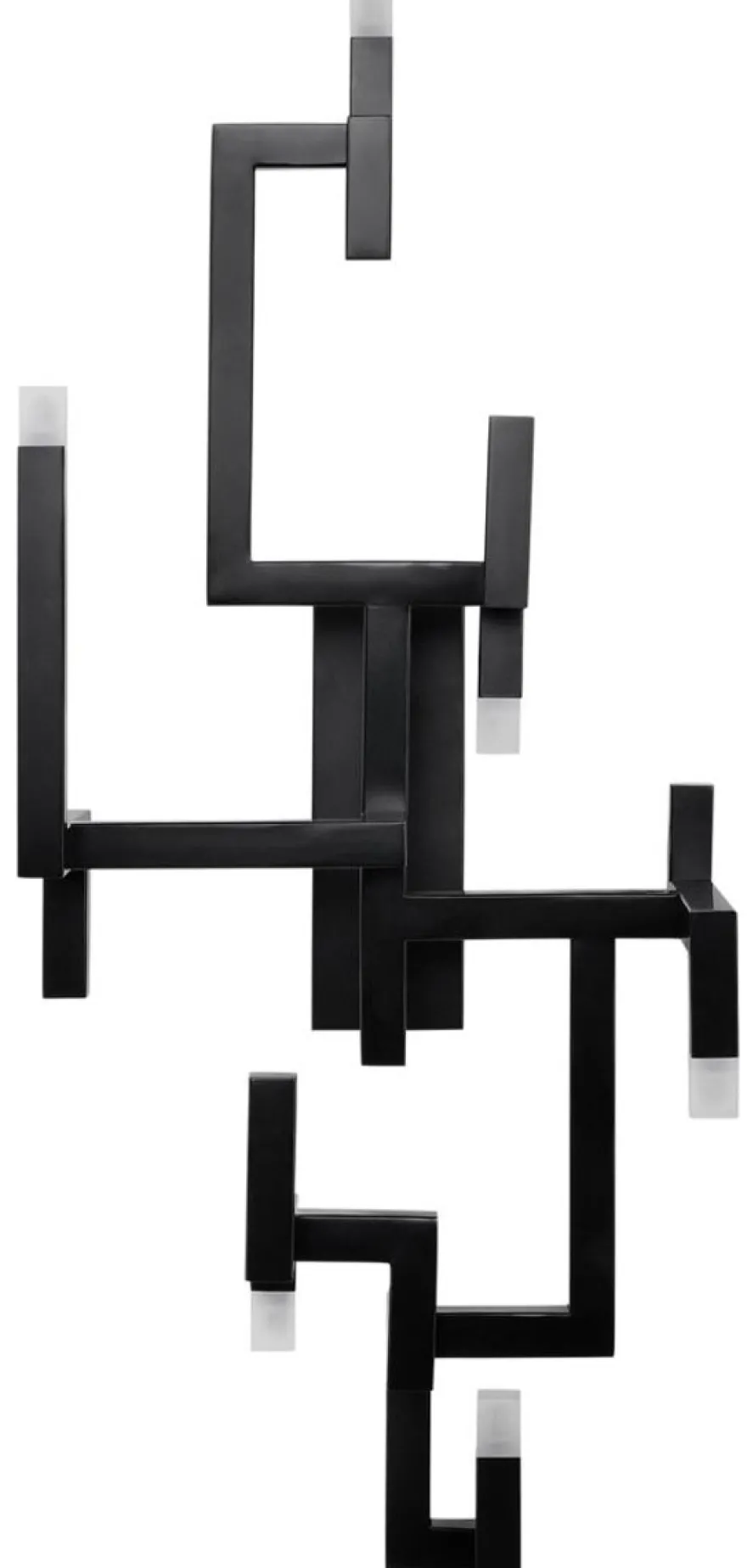 Casa Padrino Luxus Wohnzimmer Edelstahl LED Wandleuchte Schwarz 30,5 x 28,5 x H. 73,5 cm - Pulverbeschichtete Designer Wandlampe