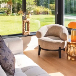 Casa Padrino Luxus Wohnzimmer & Hotel Sessel Beige / Schwarz 88 cm - Luxus Möbel