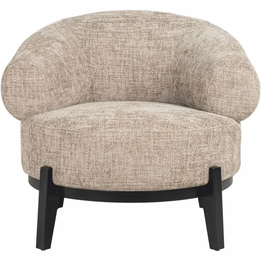 Casa Padrino Luxus Wohnzimmer & Hotel Sessel Beige / Schwarz 88 cm - Luxus Möbel
