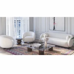 Casa Padrino Luxus Wohnzimmer Sofa Weiß / Dunkelbraun 250 cm - Luxus Möbel