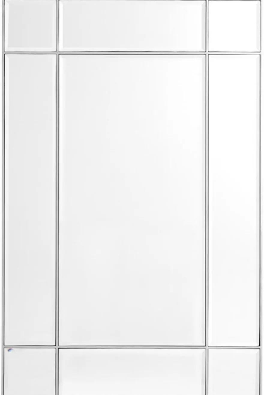 Casa Padrino Luxus Wohnzimmer Spiegel / Wandspiegel Silber 90 x 3 x H. 140 cm - Luxus Möbel