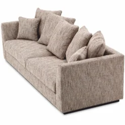 Casa Padrino Luxus Wohnzimmer Sofa Beige / Schwarz 255 cm - Wohnzimmer & Hotel Möbel