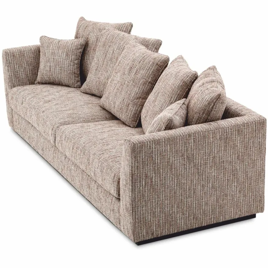 Casa Padrino Luxus Wohnzimmer Sofa Beige / Schwarz 255 cm - Wohnzimmer & Hotel Möbel