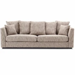 Casa Padrino Luxus Wohnzimmer Sofa Beige / Schwarz 255 cm - Wohnzimmer & Hotel Möbel