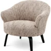 Casa Padrino Luxus Wohnzimmer & Hotel Sessel Beige / Schwarz H. 68,5 cm - Luxus Möbel