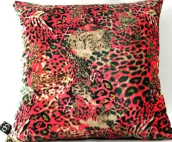 Casa Padrino Luxus Wohnzimmer Deko Kissen Kansas Leo Mehrfarbig 45 x 45 cm - Feinster Samtstoff - Luxus Kollektion
