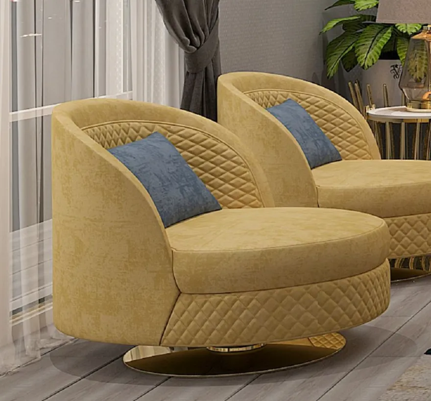 Casa Padrino Luxus Wohnzimmer & Hotel Sessel Gelb / Gold 85 x 82 x H. 80 cm