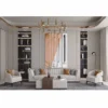 Casa Padrino Luxus Wohzimmer & Hotel Sofa Hellgrau / Braun / Schwarz 240 cm - Luxus Möbel