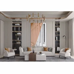 Casa Padrino Luxus Wohzimmer & Hotel Sofa Hellgrau / Braun / Schwarz 240 cm - Luxus Möbel