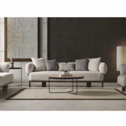 Casa Padrino Luxus Wohzimmer & Hotel Sofa Hellgrau / Dunkelbraun 230 cm - Luxus Möbel