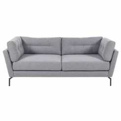 Casa Padrino Luxus Wohzimmer Sofa Grau / Schwarz 220 cm - Wohnzimmer Möbel