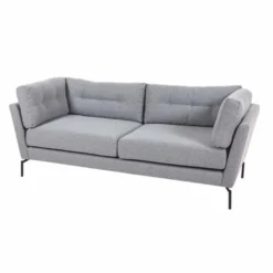 Casa Padrino Luxus Wohzimmer Sofa Grau / Schwarz 220 cm - Wohnzimmer Möbel