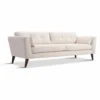 Casa Padrino Luxus Wohzimmer Sofa Creme / Dunkelbraun 220 cm - Wohnzimmer Möbel