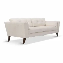 Casa Padrino Luxus Wohzimmer Sofa Creme / Dunkelbraun 220 cm - Wohnzimmer Möbel