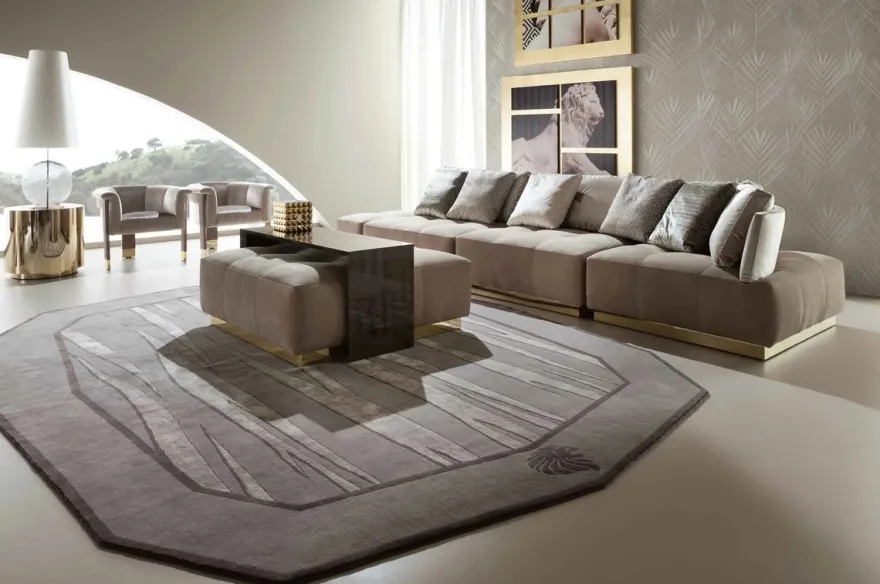 Casa Padrino Luxus Wollteppich Grau / Schwarz - Verschiedene Größen - Handgetufteter Woll Teppich - Wohnzimmer Teppich - Schlafzimmer Teppich - Luxus Kollektion