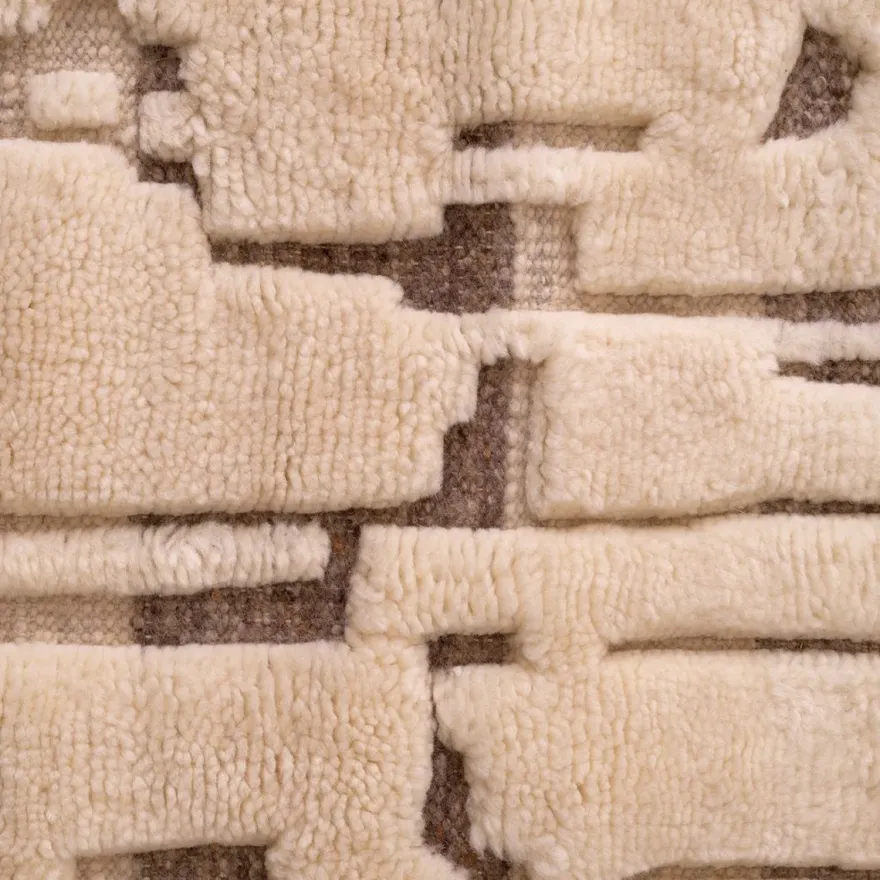 Casa Padrino Luxus Wollteppich Elfenbein - Verschiedene Größen - Handgeknüpfter Woll Teppich - Rechteckiger Wohnzimmer Teppich - Luxus Qualität